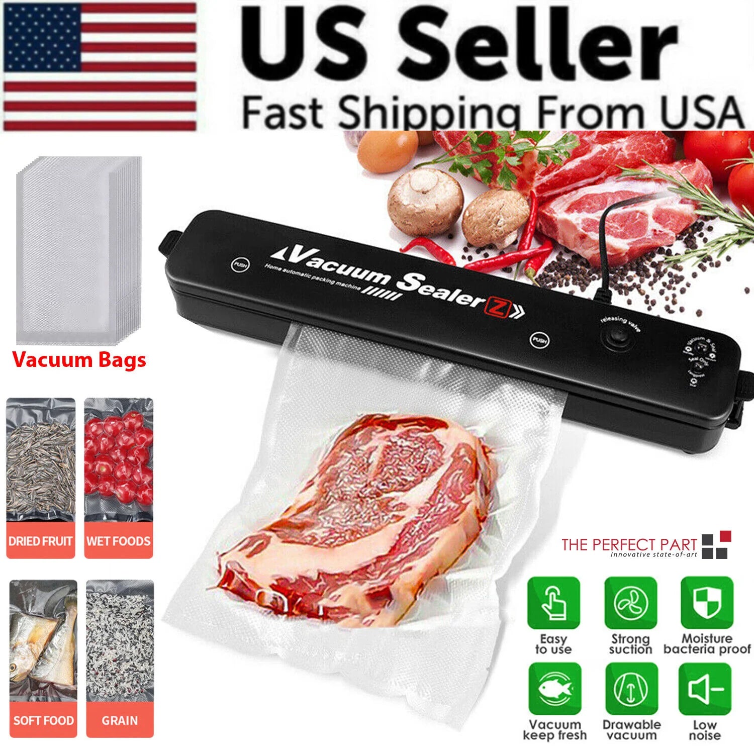  ProSeal™ Vacuum Sealer Machine – Keep Your Food Fresh 10X Longer! 🍖🥦