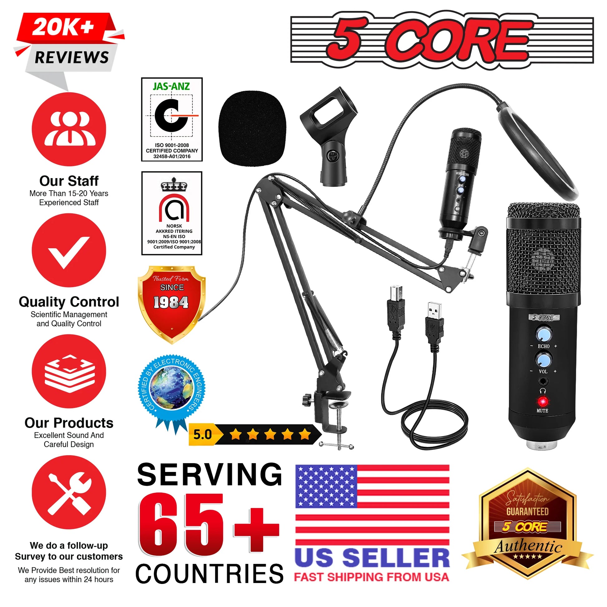 5 Core - Complete Podcast & Streaming Microphone Kit